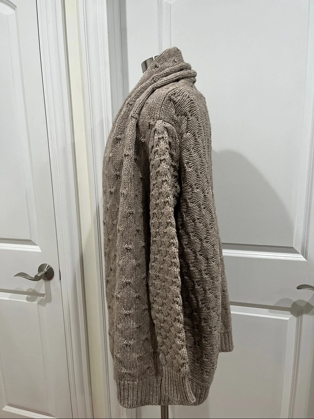 Vince Yak Wool Blend Textured Open Cardigan Sweater w/Pockets